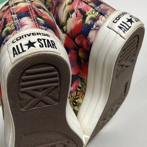Converse All Star Lux Floral Wedge Sneakers Size 8 - Picture 14 of 16